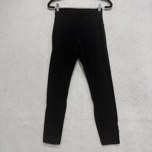 Lululemon Pants Womens 6 Black High Rise Yoga Leggings Athletic Gym Running - Picture 1 of 9